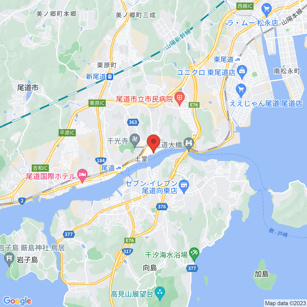 尾道エリアの地図